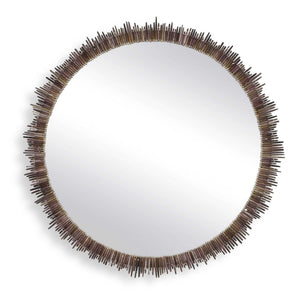 Tiger Sea Urchin - Round Mirror - Brown / Green