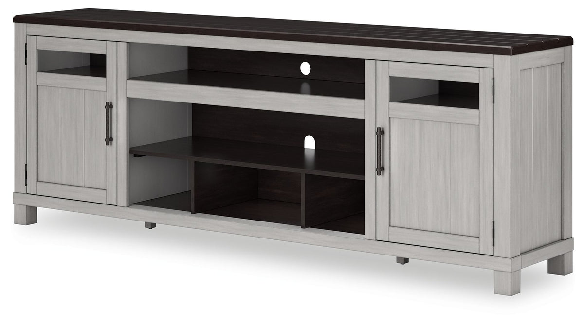 Darborn - XL TV Stand W/Fireplace Option - Gray / Brown - R&R Furniture Gallery (Fountain Valley, CA)