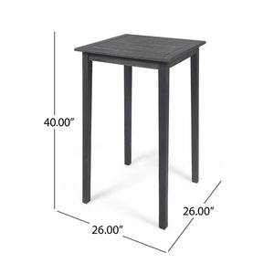 Outdoor Minimalist Acacia Wood Square Bar Table
