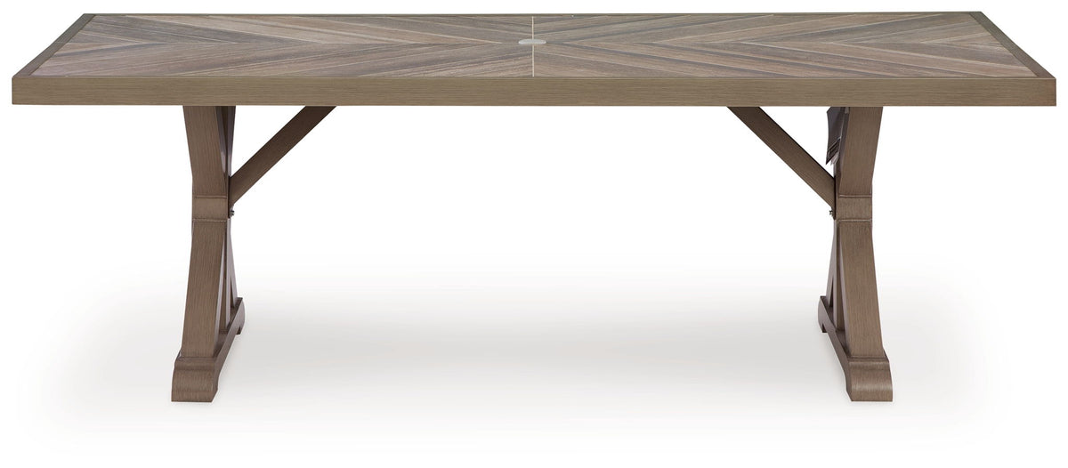 Laguna Heights - Rectangular Dining Table With Umbrella Option - Beige - R&R Furniture Gallery (Fountain Valley, CA)