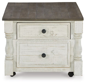 Havalance - Lift Top Cocktail Table with Storage Drawers - White / Gray - R&R Furniture Gallery (Fountain Valley, CA)