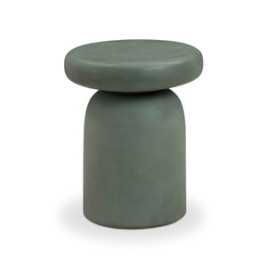TOV Furniture Lydia side table with a sleek round design and modern finish, ideal for living room or bedroom decor.