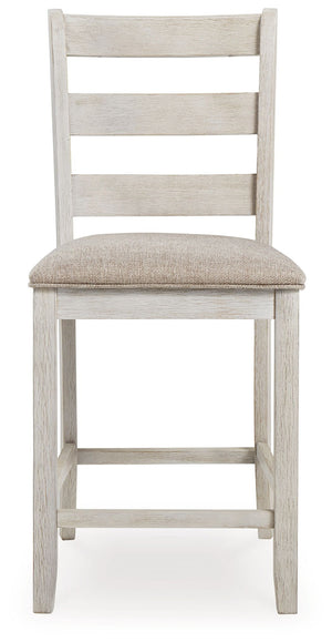 Skempton - Upholstered Barstool (Set of 2) - White - R&R Furniture Gallery (Fountain Valley, CA)