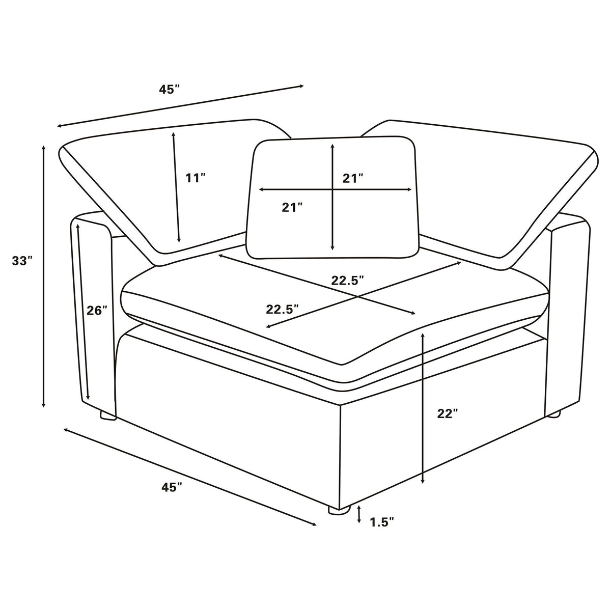 Segoura - 6 Piece Upholstered Modular Sectional With Ottoman - Ivory