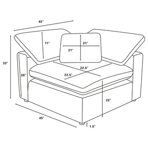 Segoura - 6 Piece Upholstered Modular Sectional With Ottoman - Ivory