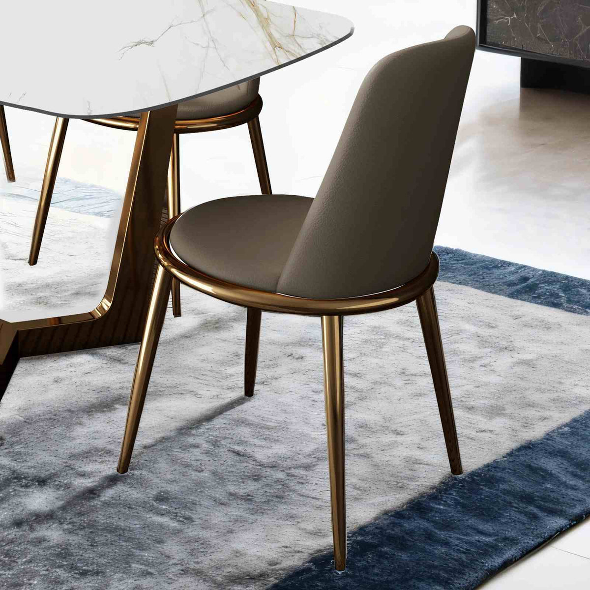 Norelli - Side Chair (2/CTN), Gold/Taupe