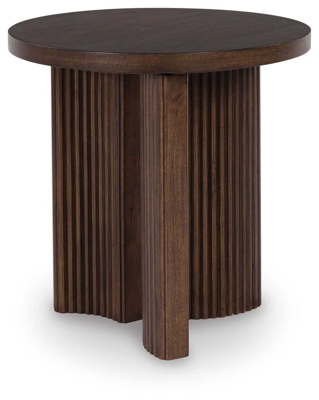 Korestone - Round End Table - Dark Brown - R&R Furniture Gallery (Fountain Valley, CA)