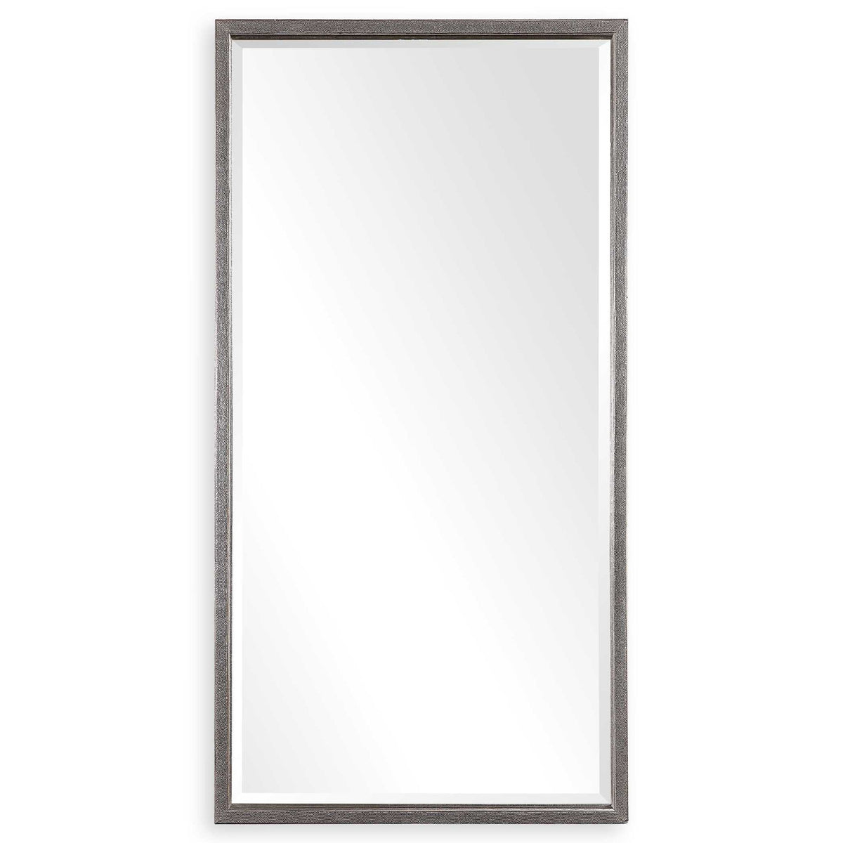 Silver metallic wall mirror by Uttermost with a sleek, modern design and reflective surface for stylish home decor.