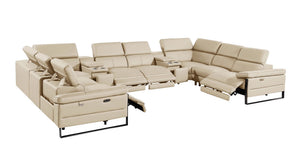 1246 - 10-Piece U-Shaped Modular Power Reclining Sectional With 4 Power Recliners And Power Headrests