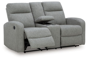 Gauntlet - Double Recline Loveseat With Console - Sterling - R&R Furniture Gallery (Fountain Valley, CA)