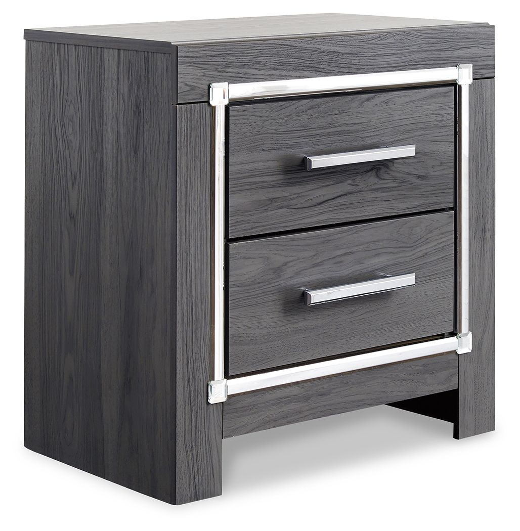 Lodanna - Two Drawer Night Stand - Gray - R&R Furniture Gallery (Fountain Valley, CA)