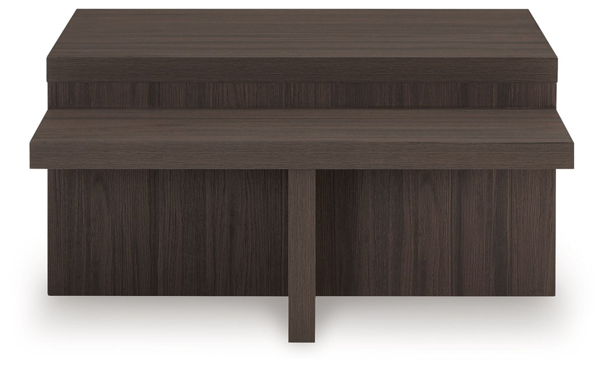 Zendex - Occasional Table Set (Set of 2) - Brown - R&R Furniture Gallery (Fountain Valley, CA)