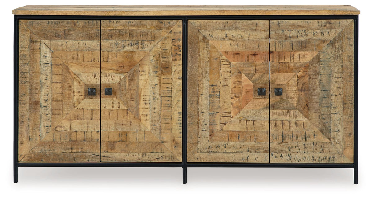 Camney - Accent Cabinet - Brown / Black - R&R Furniture Gallery (Fountain Valley, CA)