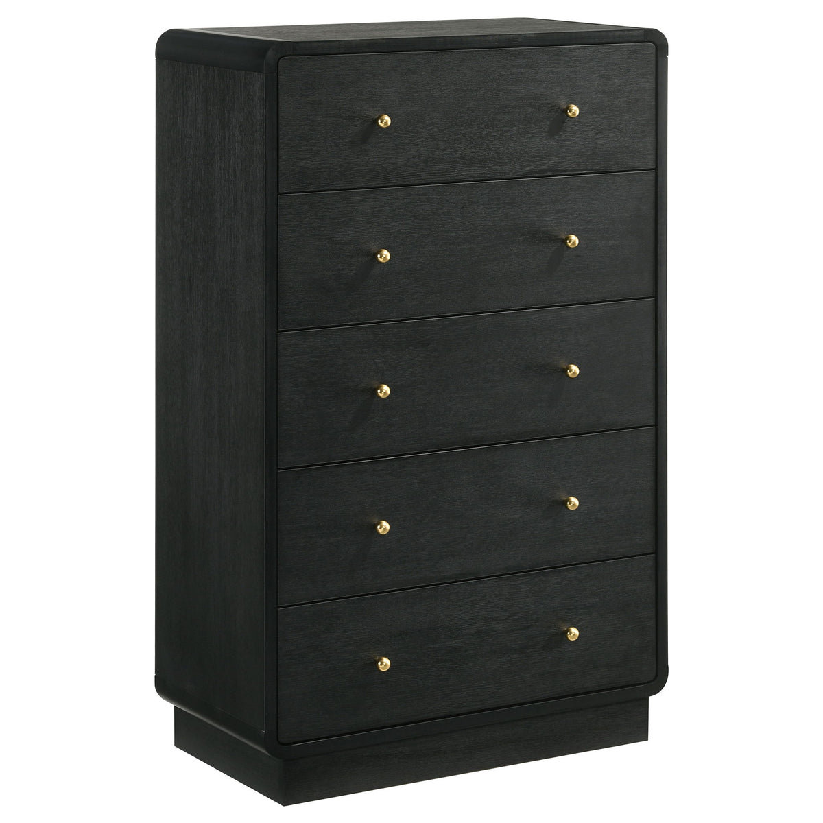 Burton - 5 Drawer Chest Of Drawers - Black