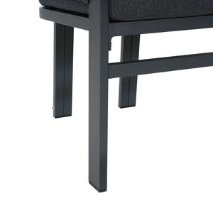 7 Piece Outdoor Dining Set & Table And 6 Chairs - Black / Gray / Teak