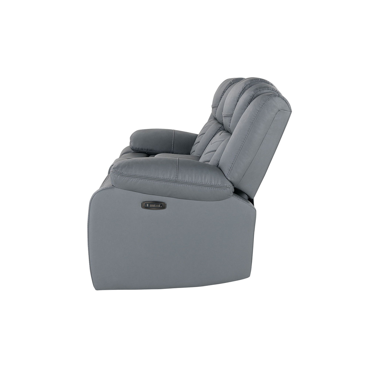 Raize - 10 Power Console Reclining Loveseat With LED And Immersive Sound - Gray