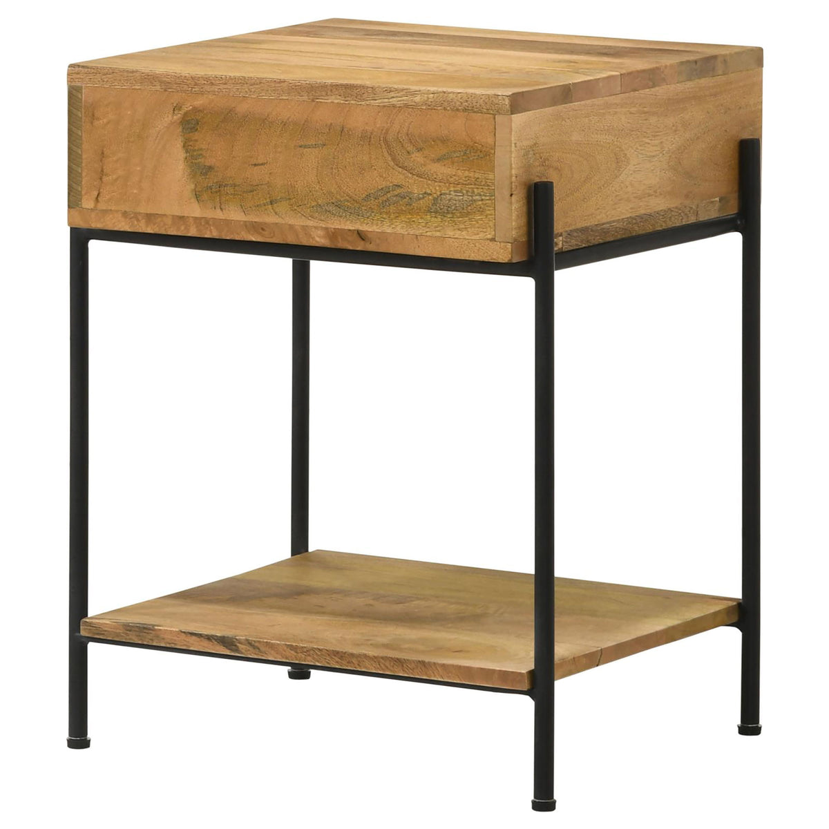 1 Drawer Accent Table With Bottom Shelf - Brown