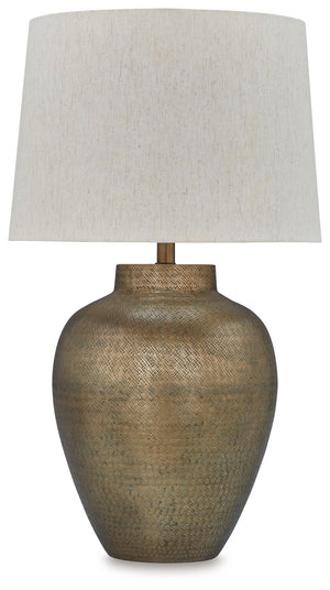 Madney - Metal Table Lamp - Antique Gold Finish - R&R Furniture Gallery (Fountain Valley, CA)