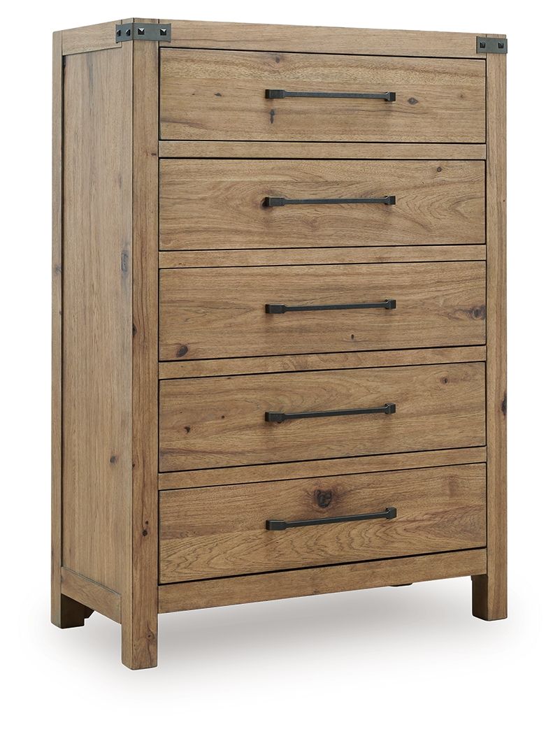 Ridgester - Five Drawer Chest - Light Brown - R&R Furniture Gallery (Fountain Valley, CA)