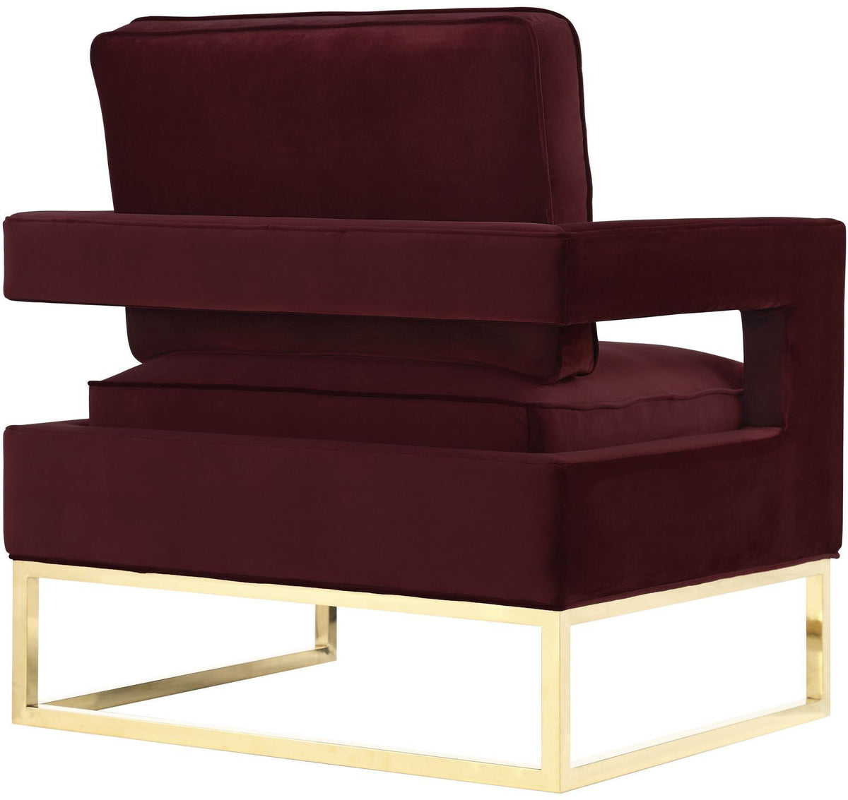 Avery - Velvet Chair With Polished Gold Base - R&R Furniture Gallery (Fountain Valley, CA)