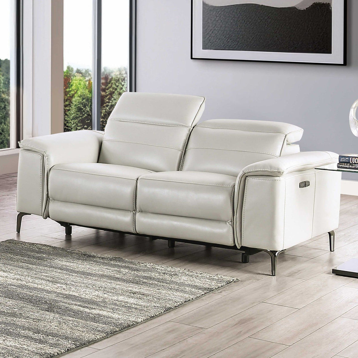 Ascona - Power Loveseat, Light Taupe