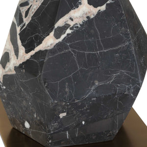 Rowland - Panda Marble Buffet Lamp - Black / Brass