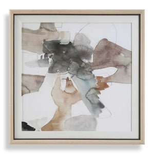 Cohesion - Framed Abstract Print - Black / Blue / Gray / Orange