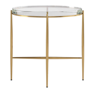 Crystal Clear - Accent Table - Brass