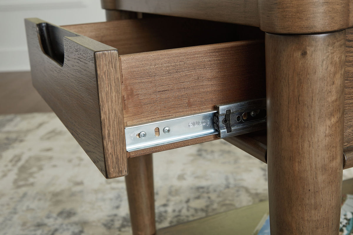 Roanhowe - Rectangular End Table - Brown - R&R Furniture Gallery (Fountain Valley, CA)