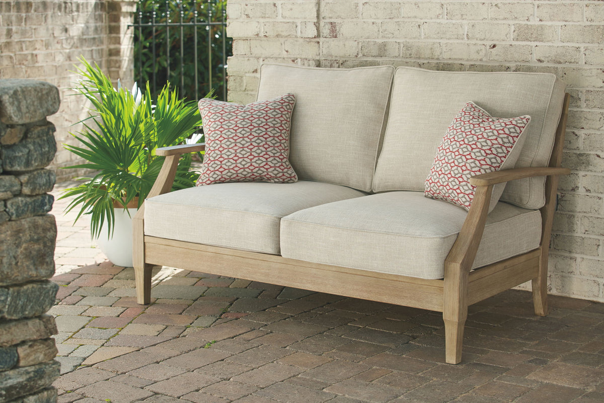 Clare View - Loveseat w/Cushion - Beige - R&R Furniture Gallery (Fountain Valley, CA)