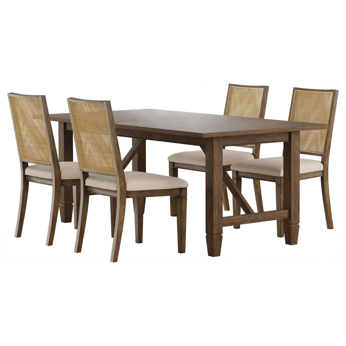 Matisse 5-piece Rectangular Dining Table Set Light Brown