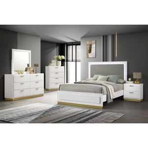 Sophia - Panel Bed With LED Headboard