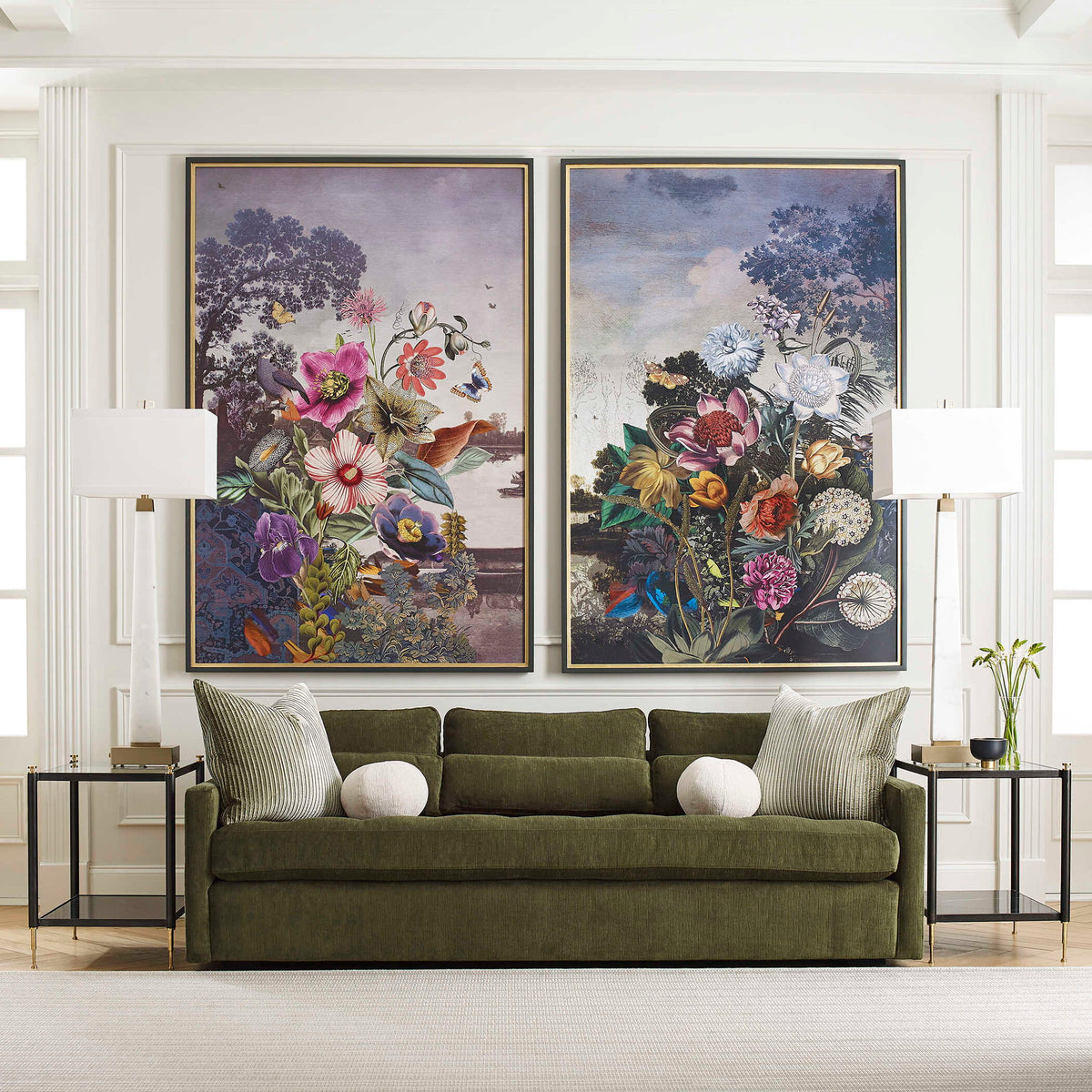 Slope Sofa - Sofa - Martini Olive Antique Velvet