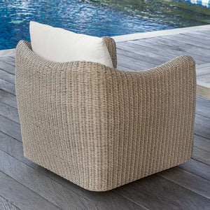 Sunset - Outdoor Swivel Lounge Chair - Oatmeal / Oyster White