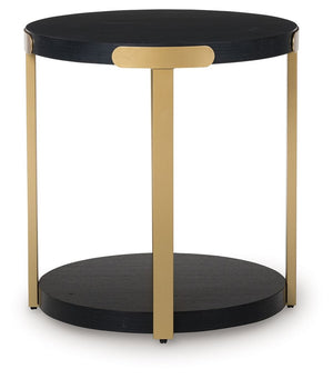 Shylore - Occasional Table Set (Set of 3) - Black / Brass Finish - R&R Furniture Gallery (Fountain Valley, CA)