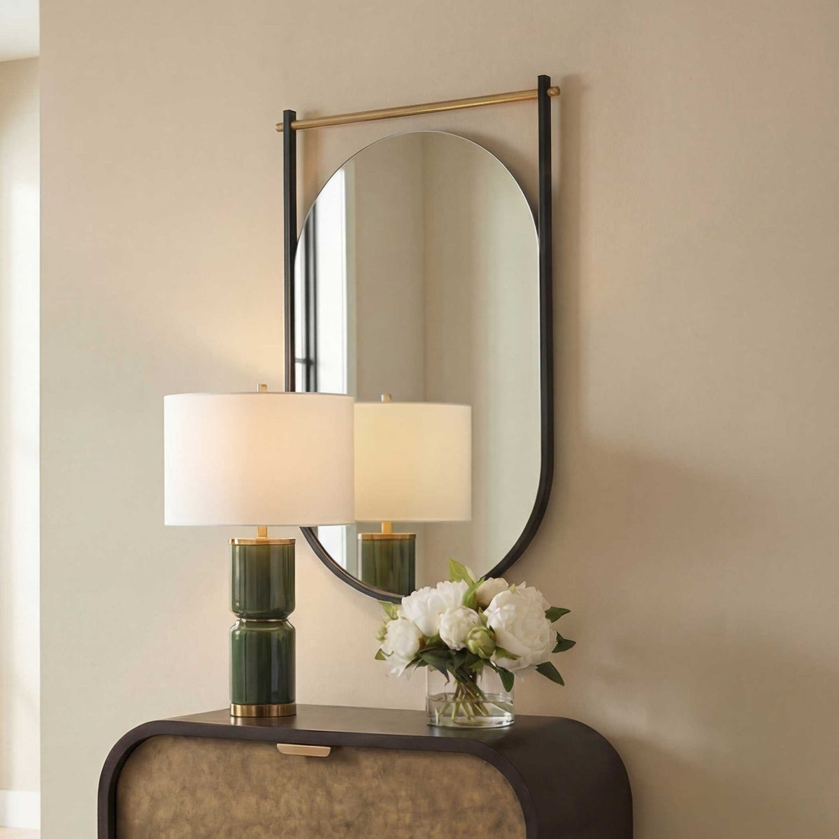Mirror - Satin Black / Gold Leaf