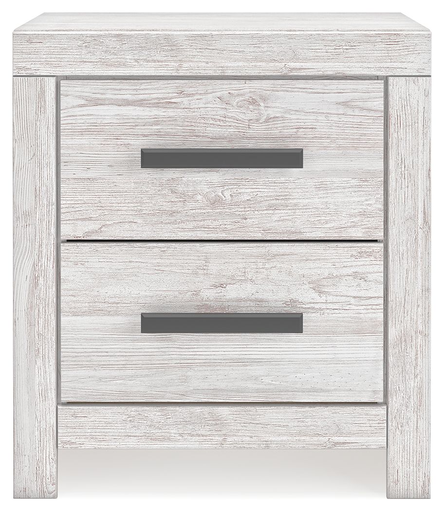 Cayboni - Two Drawer Night Stand - Whitewash - R&R Furniture Gallery (Fountain Valley, CA)