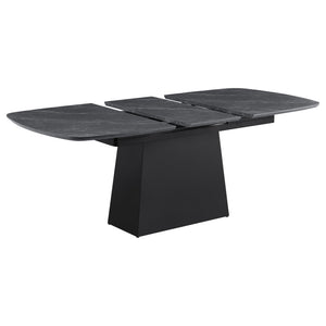 Idlewild - Extension Leaf Dining Table With Tapering Pedestal Base - Black