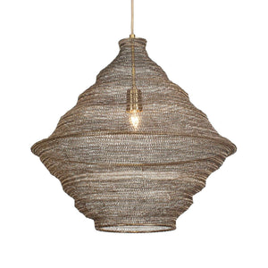 Sigh - Woven Brass 1 Light Pendant - Brass