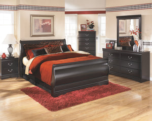 Huey Vineyard - Two Drawer Night Stand - Black - R&R Furniture Gallery (Fountain Valley, CA)