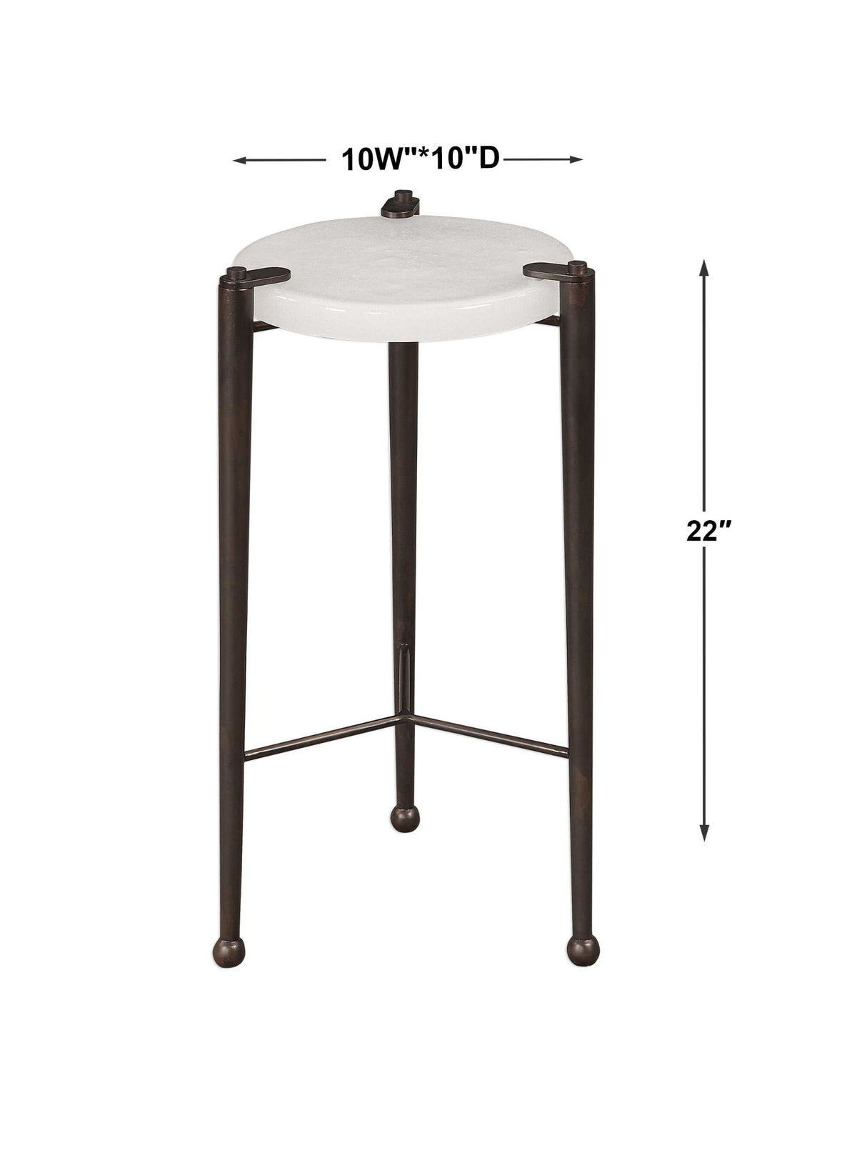 Ames - Drink Table - Bronze / White