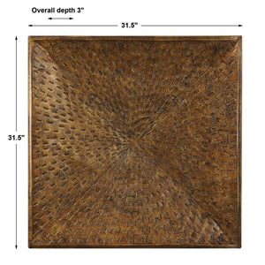 Antiqued bronze Blaise wall art by Uttermost, decorative wall decor with intricate design for elegant home styling.