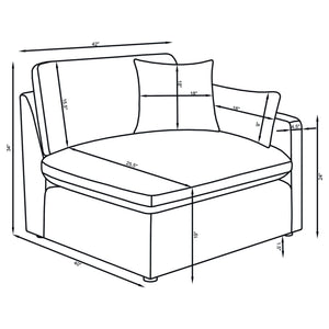 Greeley - 6 Piece Upholstered Modular Sectional Sofa - Ivory