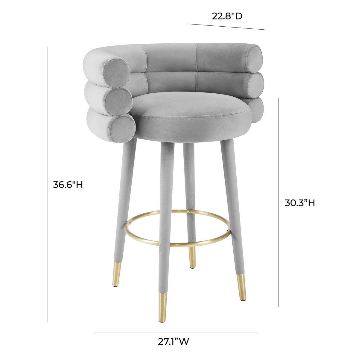 Betty - Velvet Barstool - R&R Furniture Gallery (Fountain Valley, CA)