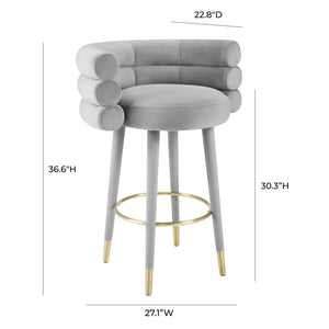 Betty - Velvet Barstool - R&R Furniture Gallery (Fountain Valley, CA)