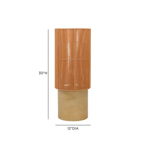 TOV Furniture Mondada concrete floor lamp with a modern, minimalist design and cylindrical base in a contemporary interior setting.