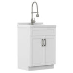Hennessy - Deluxe Laundry Utility Sink And Cabinet - White