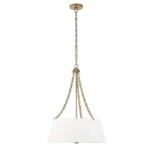 Uttermost Andalucia 4-Light Gold and White Drum Pendant Lighting hanging fixture with stylish drum shades.