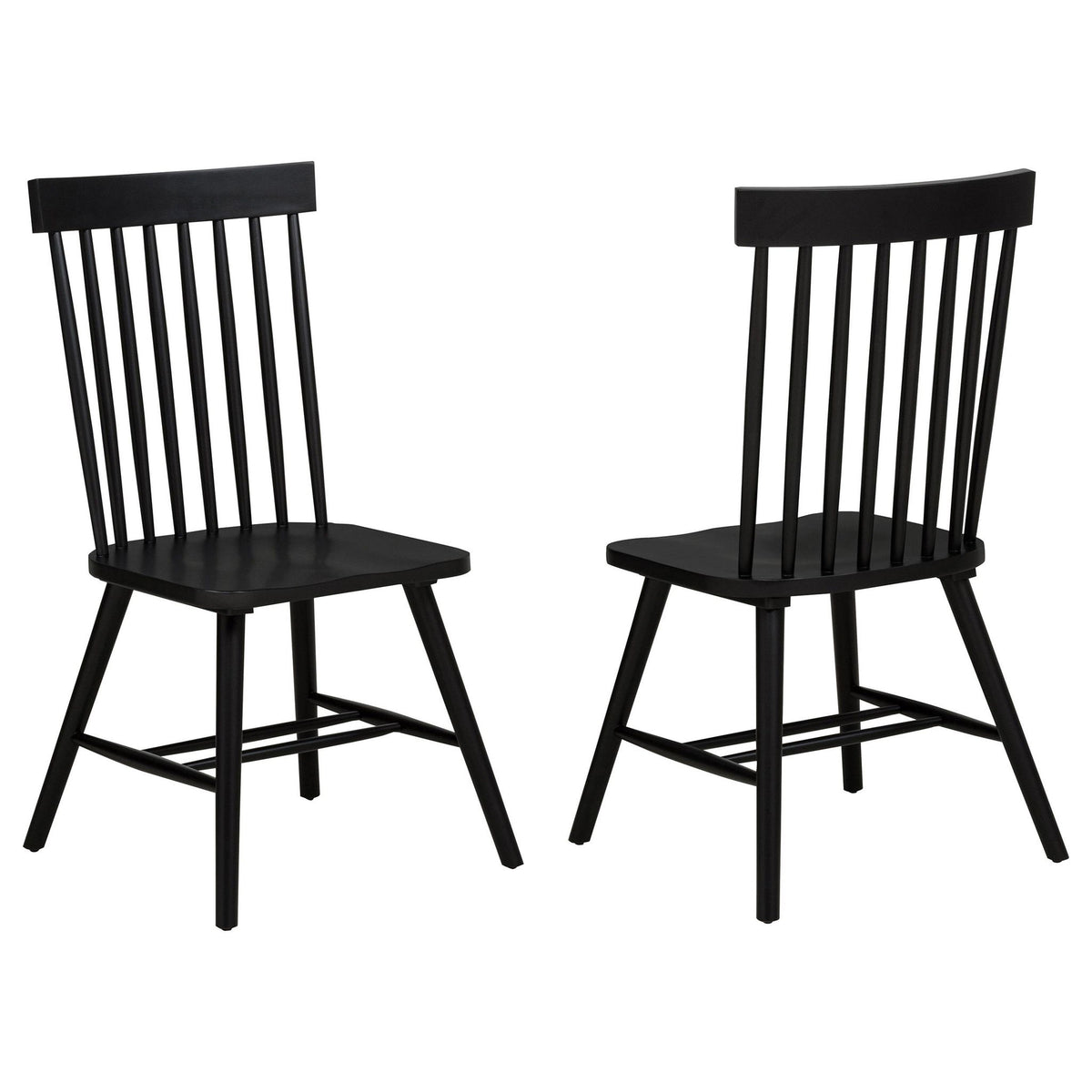 Andrews Windsor Spindle Back Dining Side Chair Black (Set of 2)