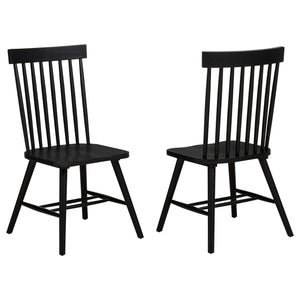 Andrews Windsor Spindle Back Dining Side Chair Black (Set of 2)